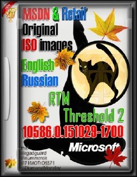 Microsoft Windows 10 VER.1511 THRESHOLD 2 RTM BUILD 10586.0.TH2_RELEASE.151029-1700 (x86/x64) (Ru/En)
